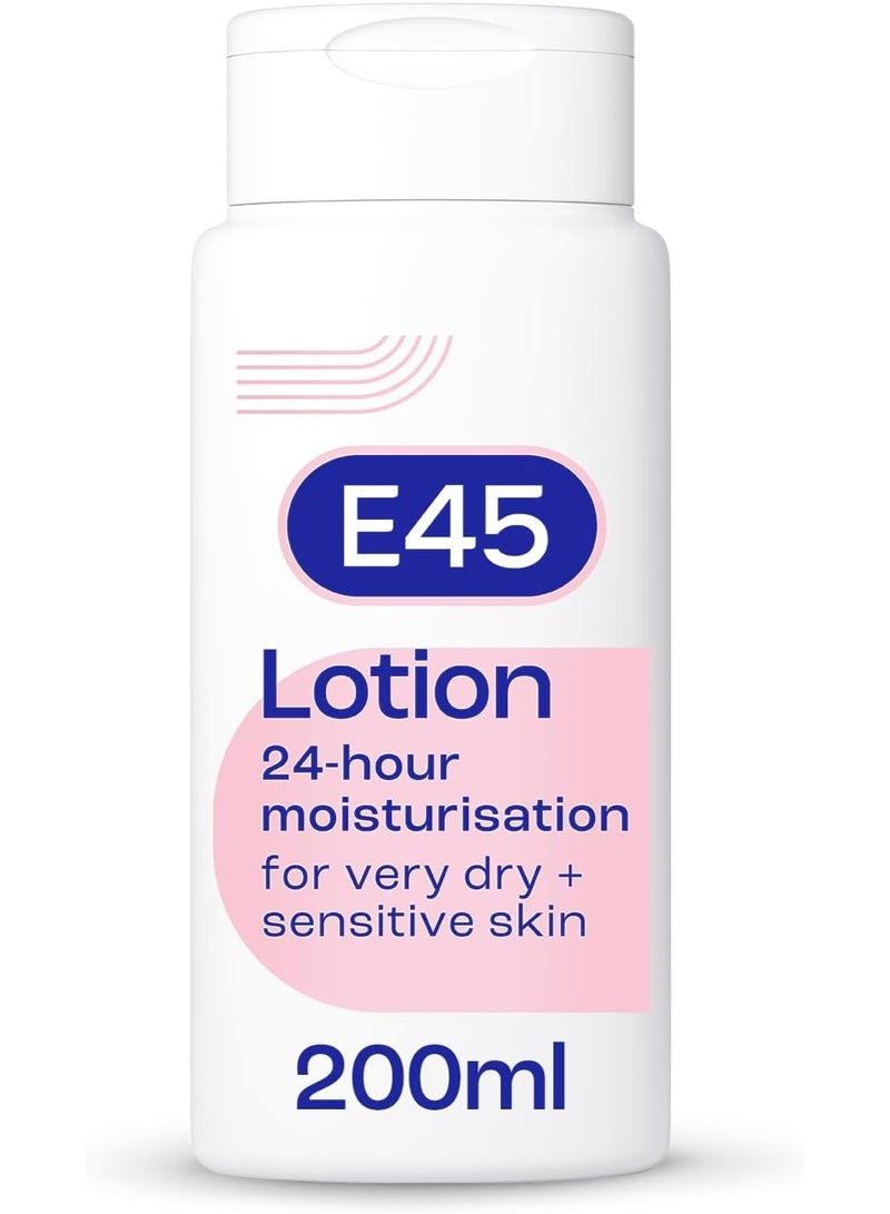 اي45 E45 لوشن مرطب للبشرة 200 مل – لوشن للجسم – مرطب يومي لترطيب طويل الأمد للبشرة الجافة والحساسة – يحمي من الجفاف ويقلل الاحمرار والتقشر - Image 1